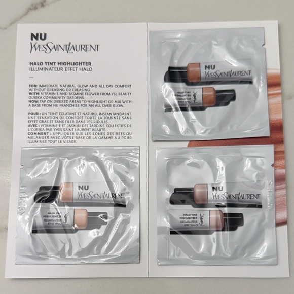 Yves Saint Laurent NU Halo Tint Highlighter rose quartz nu gold nu bronze sample - Picture 2 of 9